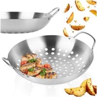 Koszyk na Grilla do Grillowania Mięsa Warzyw Stalowy Perforowany 28 cm