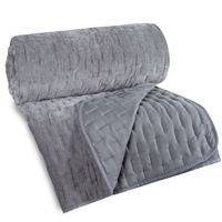 Narzuta szenilowa CHELEN 170x210 cm kolor srebrny stylowa gruba