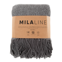 Koc na łóżko 125X160 cm Akryl 5 stalowy frędzle jodełka elegancki