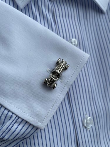 Spinki do mankietów EXC Bolid Wyścigówka Formuła 1 Gokart Srebrna Strzała na Arena.pl