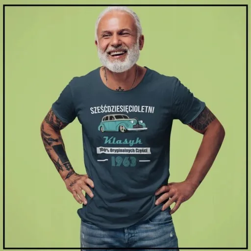 PREZENT NA 30 40 50 60 70 URODZINY DLA TATY FACETA MĘSKA KOSZULKA KLASYK zdjęcie 14