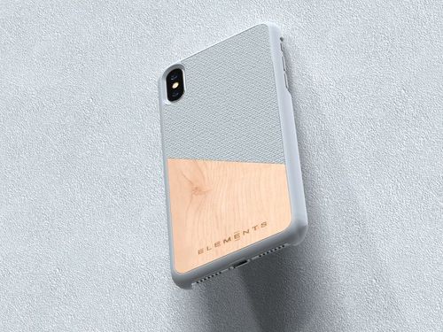 Drewniane etui iPhone Xs Max (Light Grey) na Arena.pl