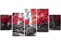 70CM 150CM OBRAZ 5 ELEM JESIENNY WODOSPAD ŚCIENNY