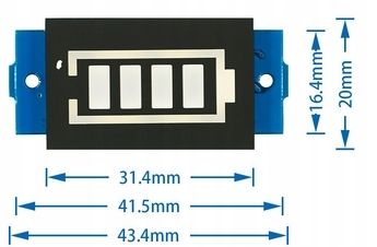 Wskaźnik poziomu naładowania akumulatora 1S 18650 3.3 - 4.2V niebieski na Arena.pl