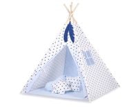 namiot tipi dla dzieci + mata + poduszki + zawieszki pióra -  czarne