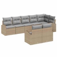 Zestaw Sof na Ogród 8 pcs 289 x 124 x 85 cm Polirattan