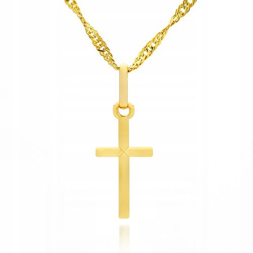 Złoty Łańcuszek Krzyżyk 585 Prezent Chrzest Pamiątka Chrztu Chłopca GRAWER na Arena.pl