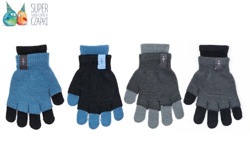 Rękawiczki pięciopalczaste 2w1 dwuwarstwowe czarne 16cm na Arena.pl