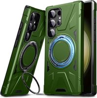 Etui pancerne Galaxy S23 Ultra z ringiem 360° DASFOND zielone