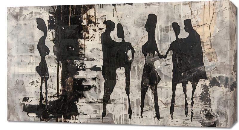 Obraz 90x50cm Szarzy Ludzie zdjęcie 1
