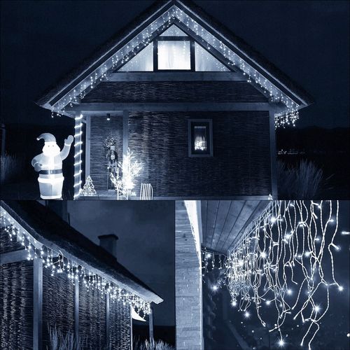 SOPLE 500 LED LAMPKI ZEWNĘTRZNE KURTYNA ŚWIETLNA IP44 BIAŁE FLASH TIMER na Arena.pl