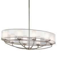 Salonowa lampa wisząca Saldana KL-SALDANA8 Kichler owalna srebrna