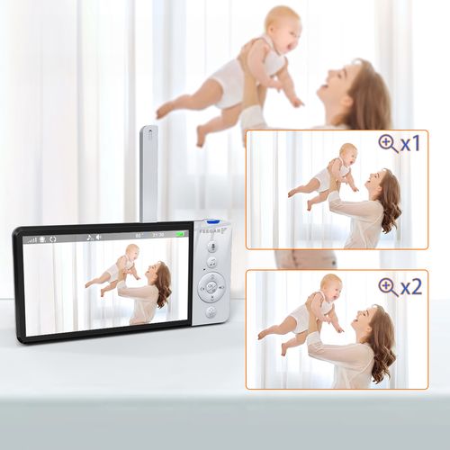 Elektroniczna Niania Feegar Kamera Obrotowa Lcd 5'' 5000Mah Zoom Nagrywanie na Arena.pl