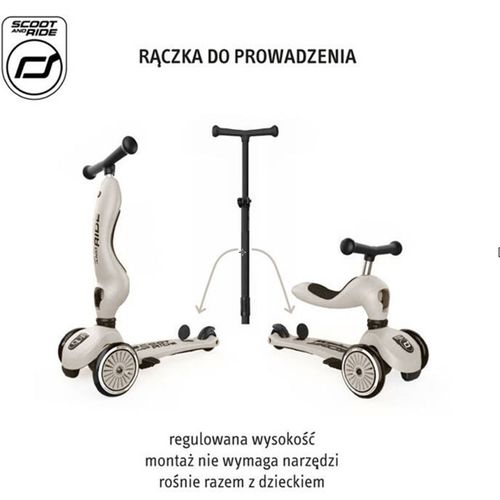 Jeździk i Hulajnoga Scootandride 2W1 z rączką do prowadzenia Ash Highwaykick 1 Push and Go na Arena.pl