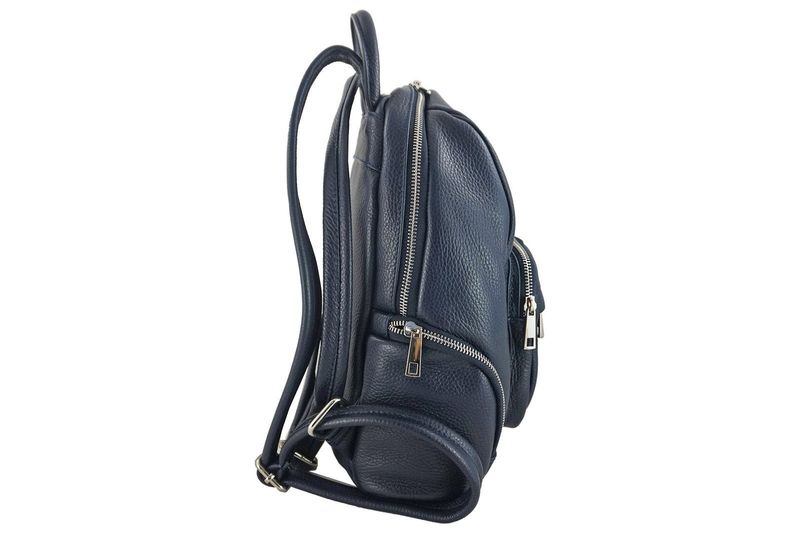 Plecak skórzany damski CASUAL - Granatowy zdjęcie 2