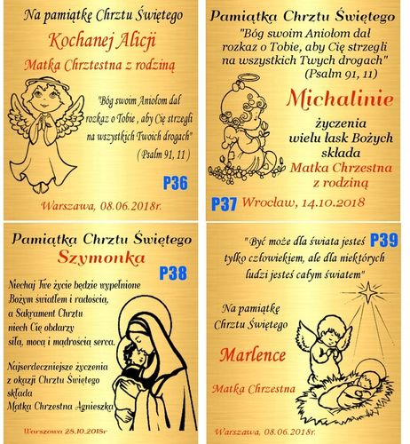 Łańcuszek Złoty 925 Medalik Chrzest Komunia Grawer na Arena.pl