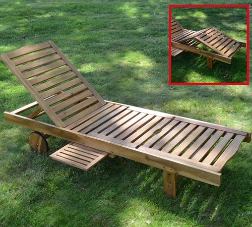 Leżak Leżanka Ogrodowy Drewniany HECHT Resort A Tropikalne Drewno Akacjowe na Arena.pl