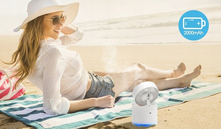 PRZENOŚNY MINI WENTYLATOR Z MGIEŁKĄ 10W 4W1 zdjęcie 13