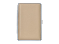 Papierośnica Skórzana SLIM na Cienkie Papierosy w Beżowo Piaskowym Kolorze