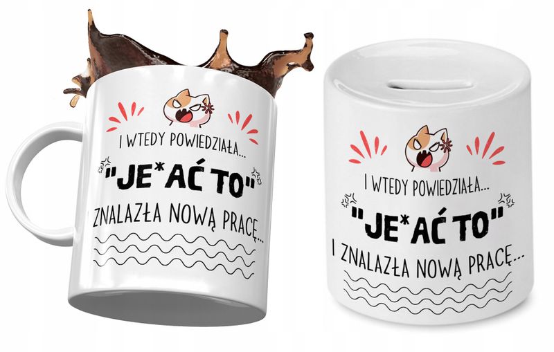 Pożegnanie Z Pracy Zestaw Kubek + Skarbonka Z Nadrukiem Ze Zdjęciem zdjęcie 1
