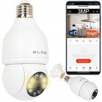 KAMERA WIFI WEWNĘTRZNA OBROTOWA ŻARÓWKA GWINT E27 IP 3MP AUDIO TUYA PTZ