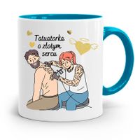 Dla Tatuażystki Tatuażysty Kubek Błękitny Prezent Z Nadrukiem Ze Zdjęciem
