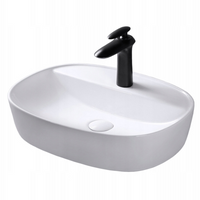 UMYWALKA NABLATOWA CERAMICZNA BIAŁA STAWIANA NA BLAT OWALNA 60x40x12 cm