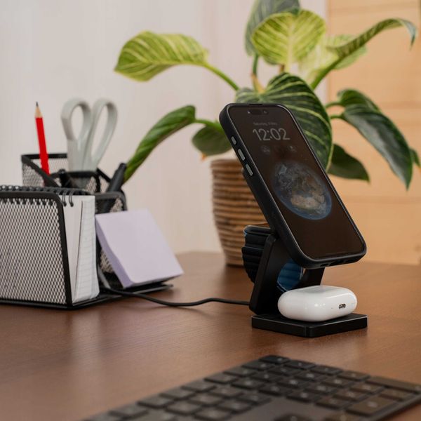 Spacecase 3In1 Wireless Charger Magcharge Wm4B Black zdjęcie 5