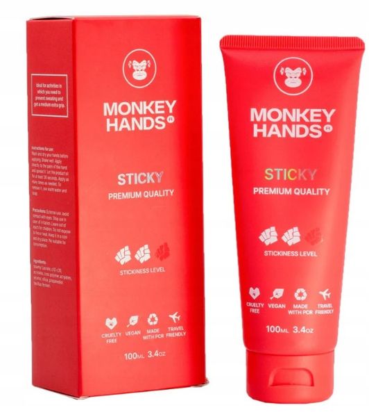 Monkey Hands - Klej Magnezja Grip do Pole Dance 100 ml, czerwony zdjęcie 1