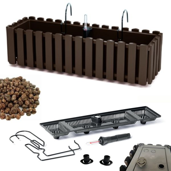 Skrzynka na balustradę DDEF600W Doniczka balkonowa + Keramzyt 1l zdjęcie 1