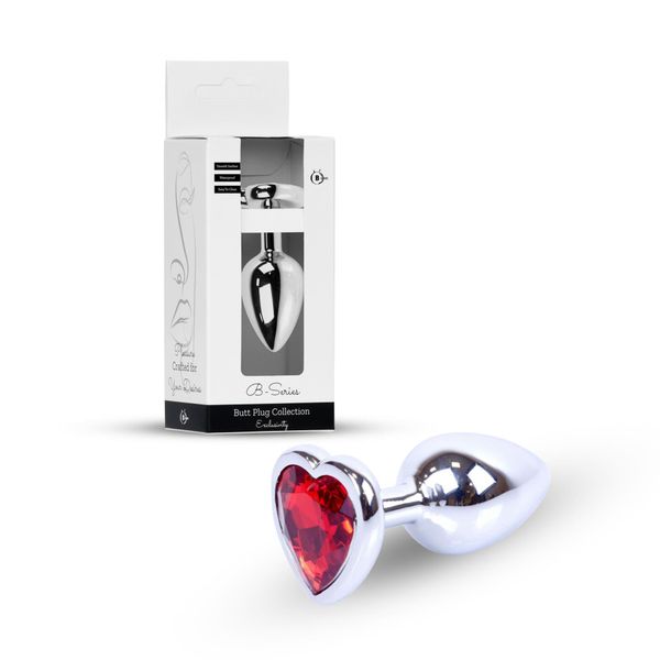 Plug-Jewellery Silver  Heart Plug- Red zdjęcie 11