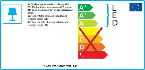Downlight LAMPA sufitowa MOLDES SLC7392/12W 4000K WH+GR Italux metalowa OPRAWA LED 12W tuba biała szara na Arena.pl
