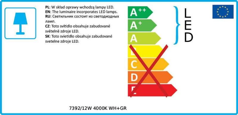 Downlight LAMPA sufitowa MOLDES SLC7392/12W 4000K WH+GR Italux metalowa OPRAWA LED 12W tuba biała szara zdjęcie 2