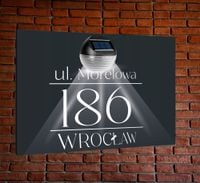 TABLICZKA ADRESOWA oświetlona lampka numer domu nierdzewna ANTRACYT 40x30