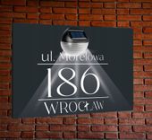 TABLICZKA ADRESOWA oświetlona lampka numer domu nierdzewna ANTRACYT 40x30