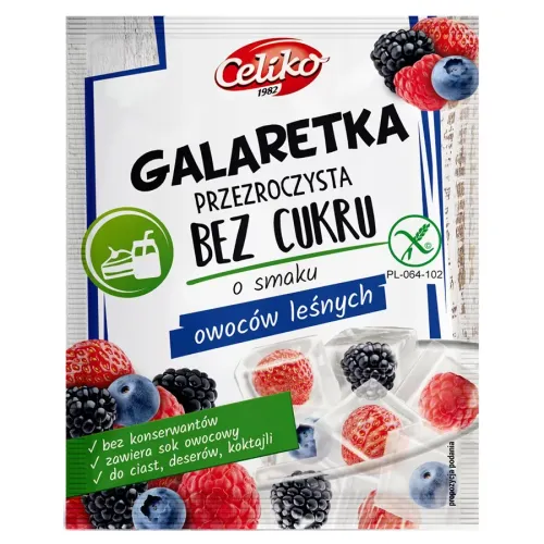 Galaretka bez Cukru Owoce Leśne (przeźroczysta) Celiko 14g na Arena.pl