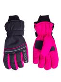 Rękawiczki narciarskie damskie czarno-różowe 20 YOCLUB