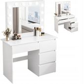 TOALETKA DO MAKIJAŻU WIZAŻU KOSMETYCZNA Z LUSTREM LED NOWOCZESNA LOFT