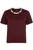 Bordowa Bluzka, Naszyjnik - 38 / M