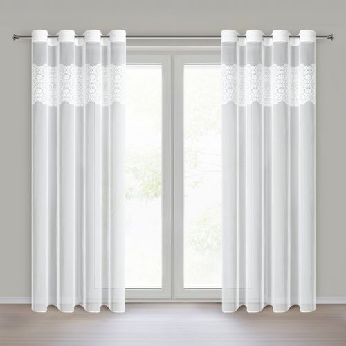 Firana Afrodyta 140x250 biała siatka haft przelotki na Arena.pl