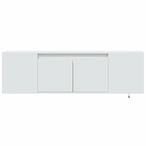 Ścienna szafka TV z LED, biała, 135x31x39,5 cm na Arena.pl