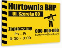 nadruk UV TABLICZKA reklamowa nierdzewna szyld HURTOWNIA BHP dibond 40x30
