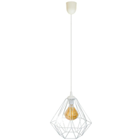 Biała elegancka lampa wisząca druciana do salonu