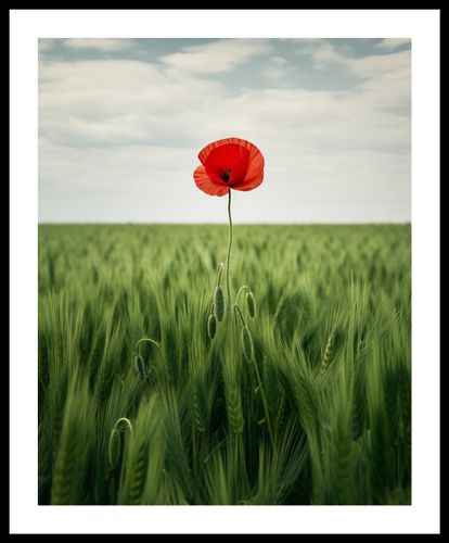 Plakat 40x50cm Samotny Mak na Polu na Arena.pl