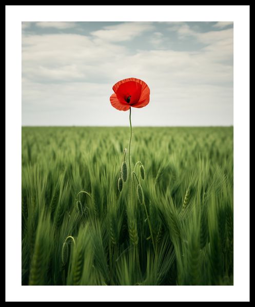 Plakat 40x50cm Samotny Mak na Polu zdjęcie 3