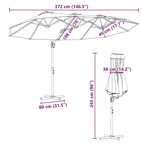 Parasol ogrodowy z bocznym słupem lazurowy błękit na Arena.pl