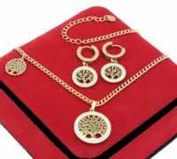 KOMPLET ZŁOTY DRZEWKA SZCZĘŚCIA STAL CHIRURGICZNA