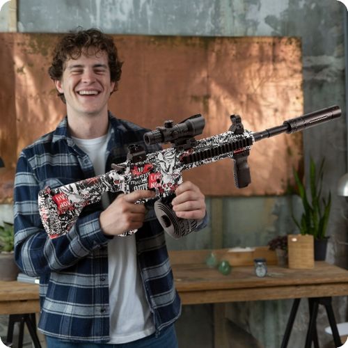 BEZPIECZNY WIELKI KARABIN NA KULKI ŻELOWE AUTOMAT MASZYNOWY PISTOLET BROŃ na Arena.pl