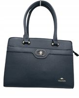 Charro - torebka shopper skóra ekologiczna granatowy groszek mat CH5785-4