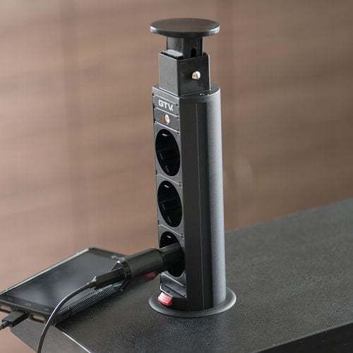 GNIAZDO POTRÓJNE CHOWANE W BLAT NABLATOWE + USB na Arena.pl